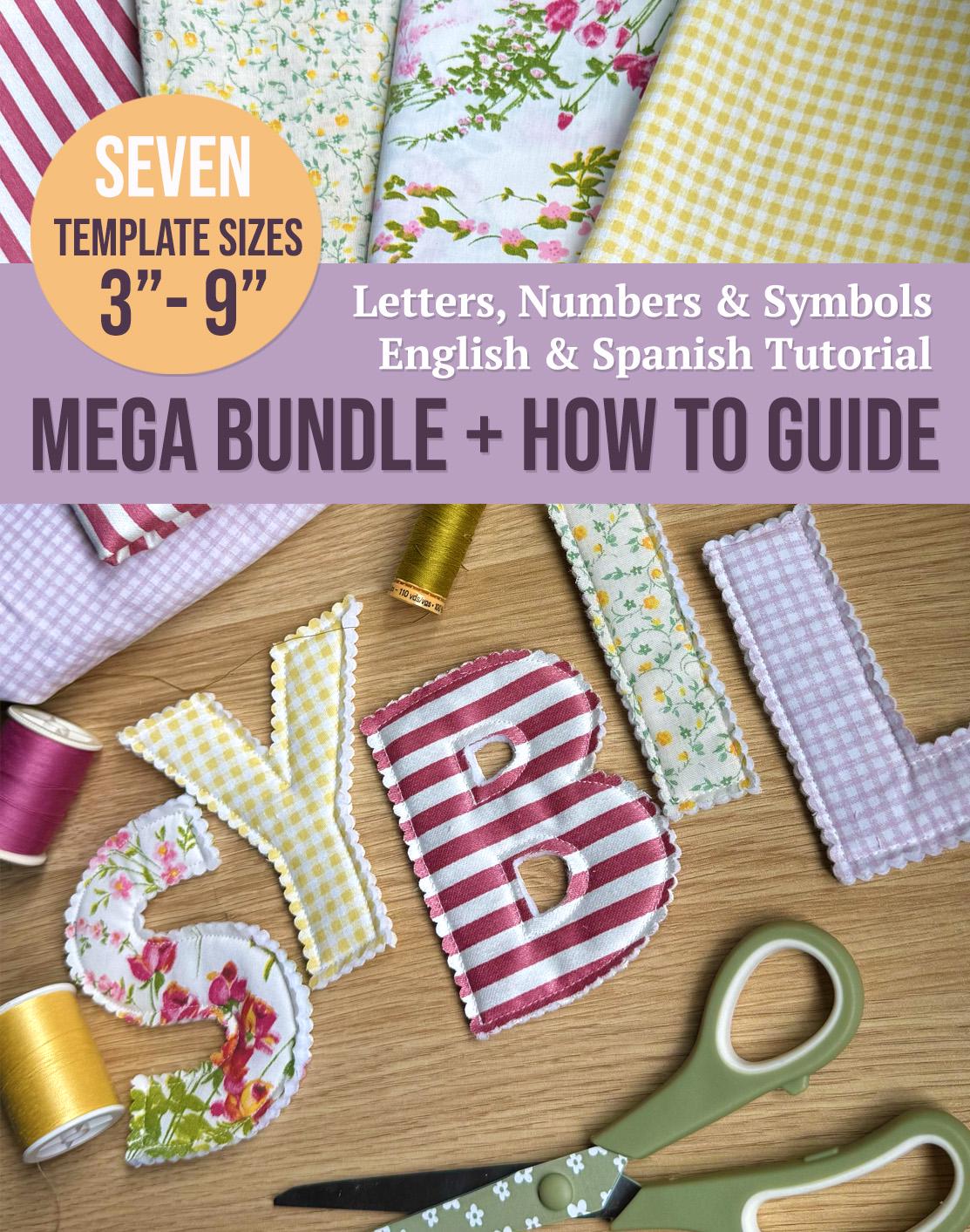 Fabric Letters Numbers Symbols Pattern Templates (3-9") (PDF Download)