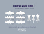 Fabric Crown and Wand Sewing Patterns | birthday party for girl Dress Up Costume Templates, Toddler royal party hat, birthday crown