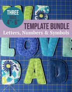 Rounded Fabric Letters, alphabet sewing pattern, Numbers, Symbols Pattern (4-6" Templates, PDF, Video), Fabric Letter Name Banner, Download