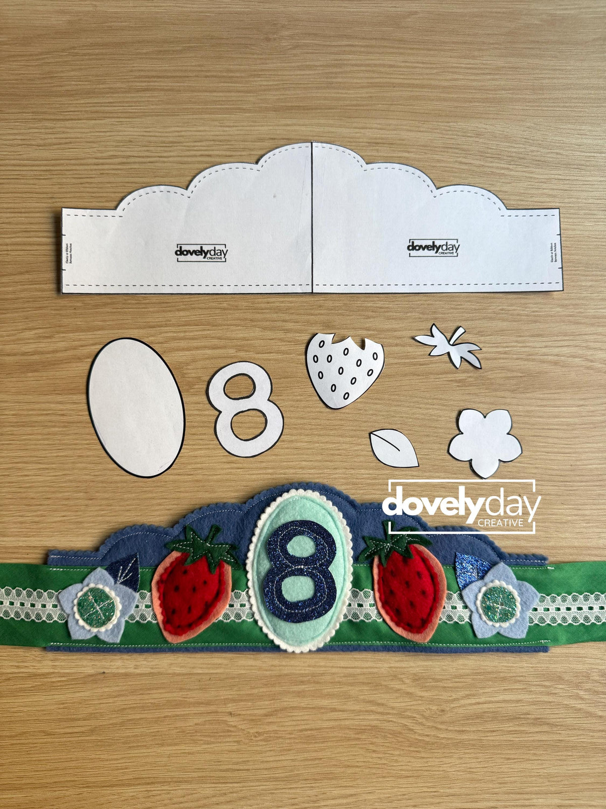 Felt Crown Sewing Pattern, Heirloom Birthday Crown PDF, DIY Felt Crown, kids birthday crown, birthday tradition, birthday crown stencil