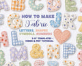 Fabric Letters Numbers Symbols Pattern Templates (3-9") (PDF Download)