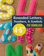 Bubble Fabric Letters, Numbers, Symbols Pattern (4-6" Templates, PDF, Video)