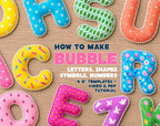 Bubble Fabric Letters, Numbers, Symbols Pattern (4-6" Templates, PDF, Video)
