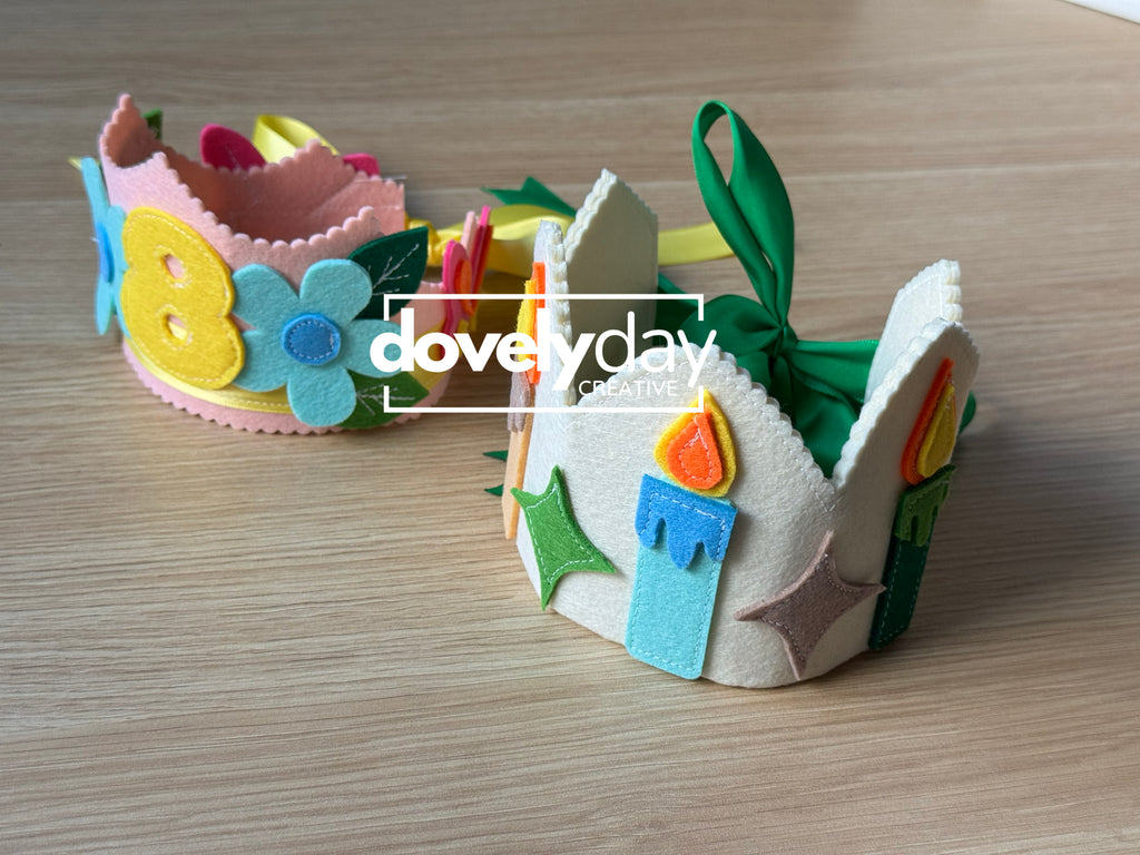 Felt Crown Sewing Pattern, Heirloom Birthday Crown PDF, DIY Felt Crown, kids birthday crown, birthday tradition, birthday crown stencil