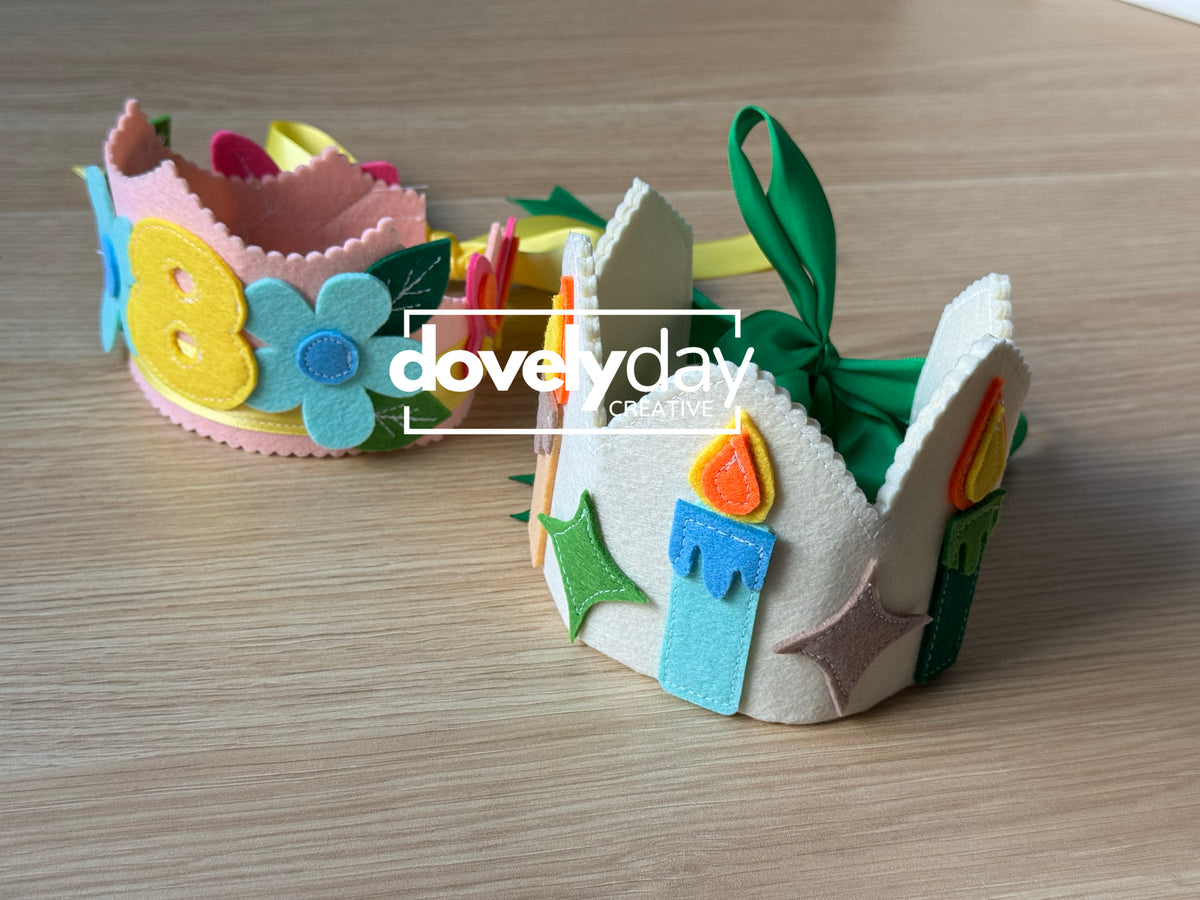 Felt Crown Sewing Pattern, Heirloom Birthday Crown PDF, DIY Felt Crown, kids birthday crown, birthday tradition, birthday crown stencil