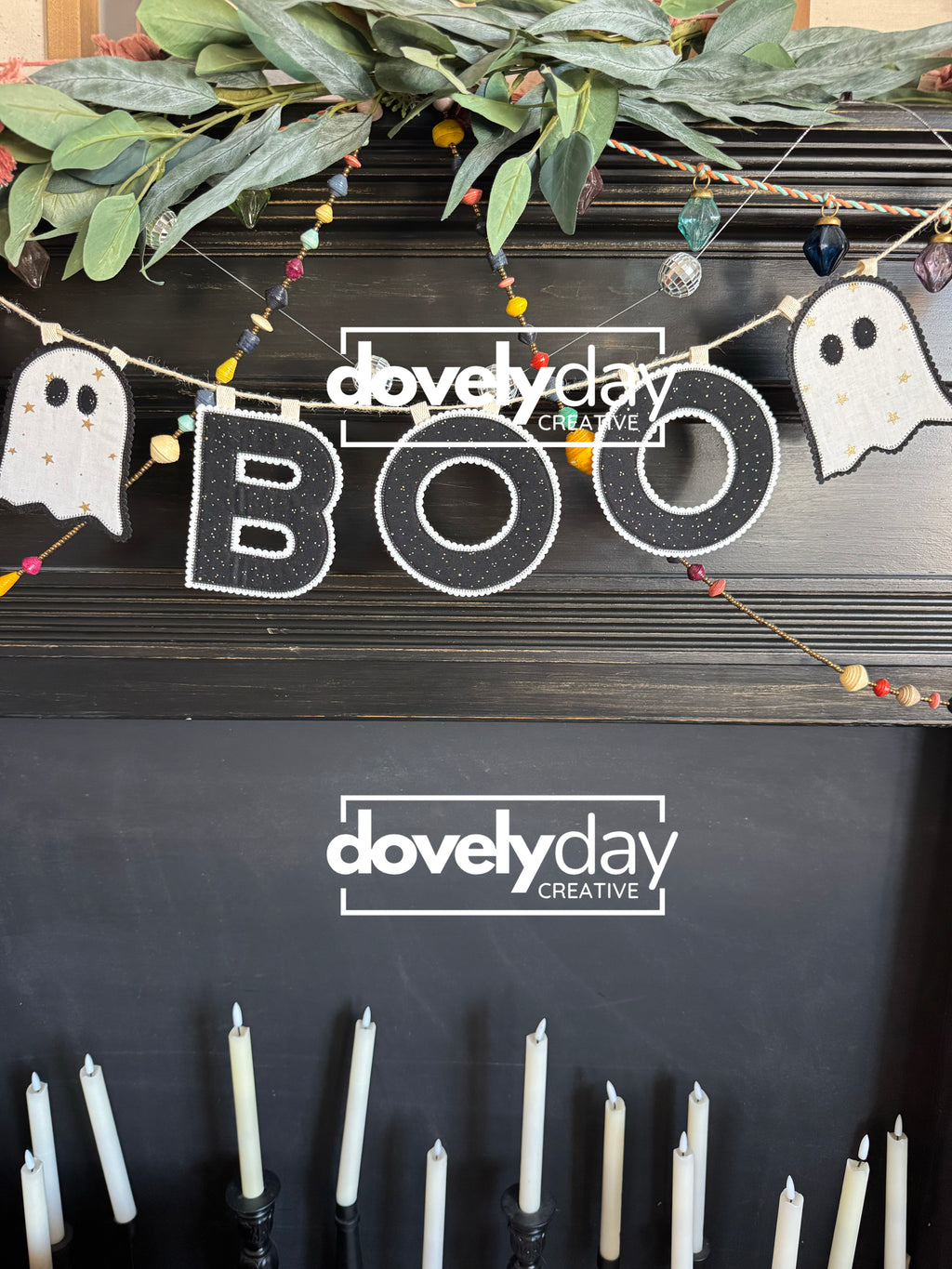 Halloween Fabric Garland Pattern, Holiday Letter & Shape Templates, Sewing PDF, Holiday decor, mantle decoration, Halloween shape decorating