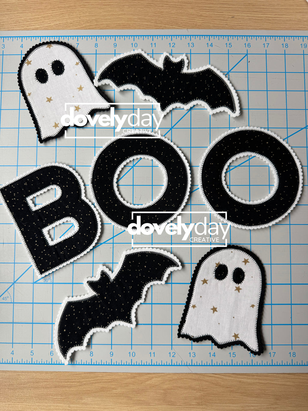 Halloween Fabric Garland Pattern, Holiday Letter & Shape Templates, Sewing PDF, Holiday decor, mantle decoration, Halloween shape decorating