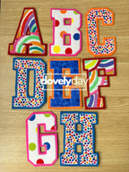 Fabric Letters, Numbers, Symbols Pattern, PDF digital download, fabric name banner, nursery banner, kids name sign, fabric alphabet banner