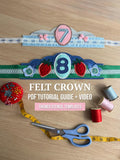Felt Crown Sewing Pattern, Heirloom Birthday Crown PDF, DIY Felt Crown, kids birthday crown, birthday tradition, birthday crown stencil