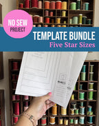 Fabric Star ornament, Scandinavian Star PDF template. Five sizes DIY. Video, templates, and pdf guide included! Christmas tree ornament