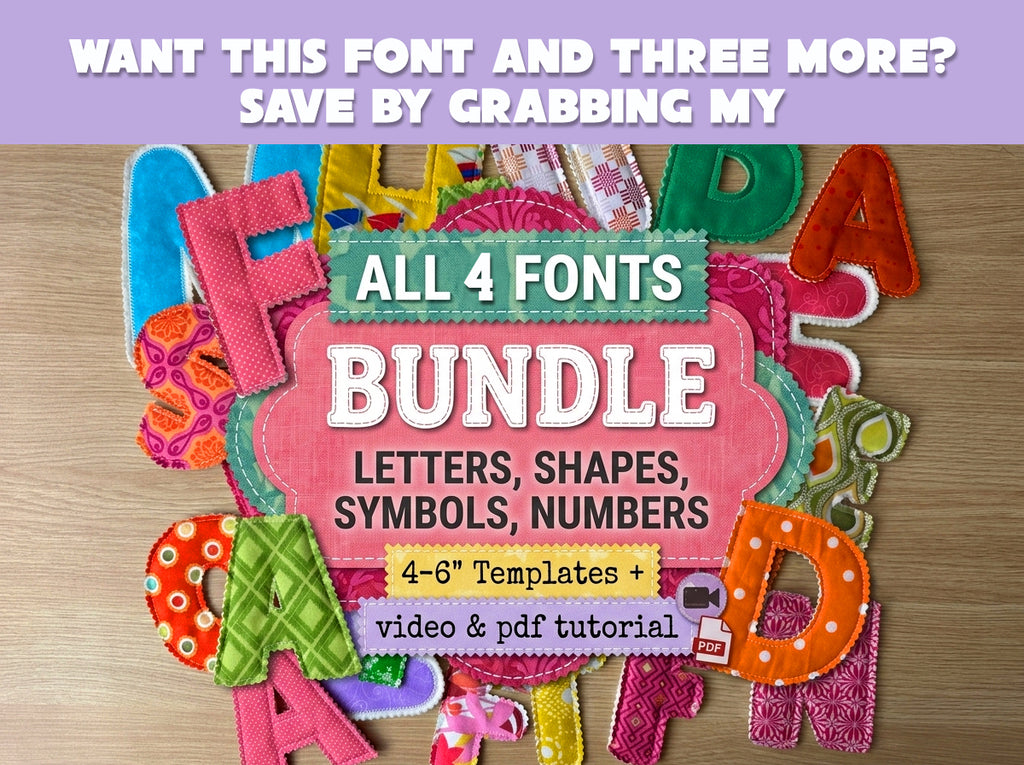 4" Fabric Alphabet Letters PDF Pattern, Name Banner Garland, Stencil