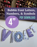4" Bubble Font Fabric Letters & Numbers Pattern