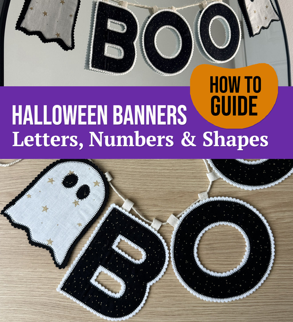 Halloween Fabric Garland Pattern, Holiday Letter & Shape Templates, Sewing PDF, Holiday decor, mantle decoration, Halloween shape decorating