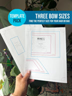Fabric Bow & Keychain PDF template. Three sizes DIY. Video, templates, and pdf guide included!