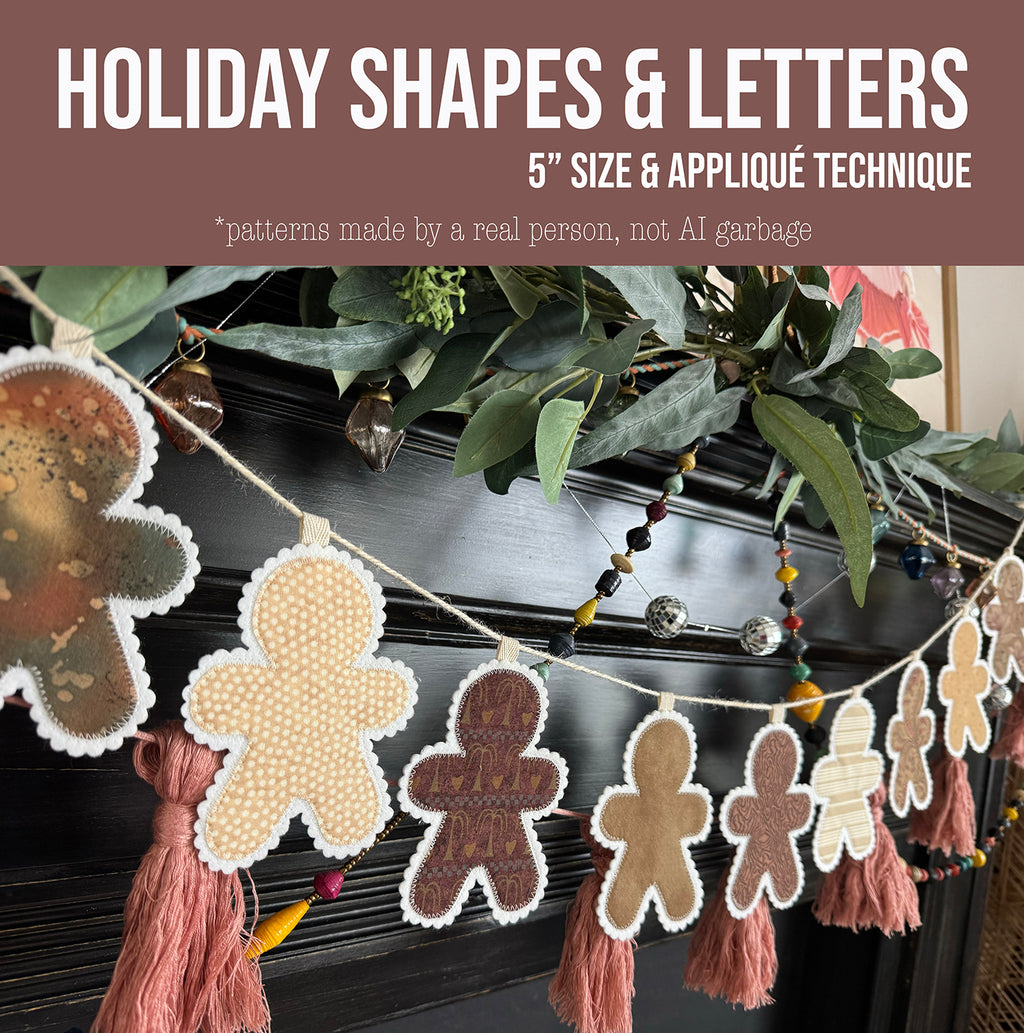 Holiday Appliqué 5" Shapes, Letters & Numbers