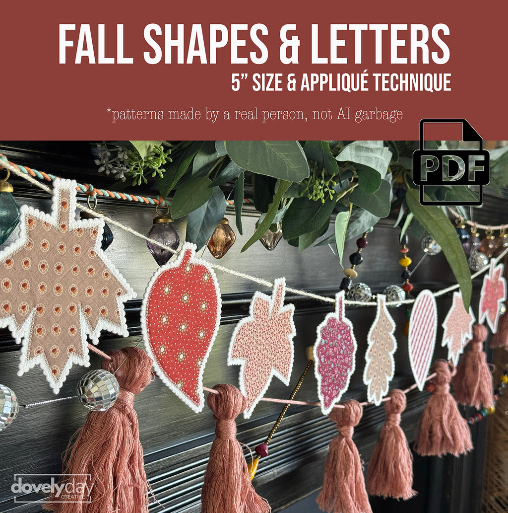 Fall & Thanksgiving Appliqué 5" Shapes, Letters & Numbers
