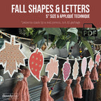 Fall & Thanksgiving Appliqué 5" Shapes, Letters & Numbers