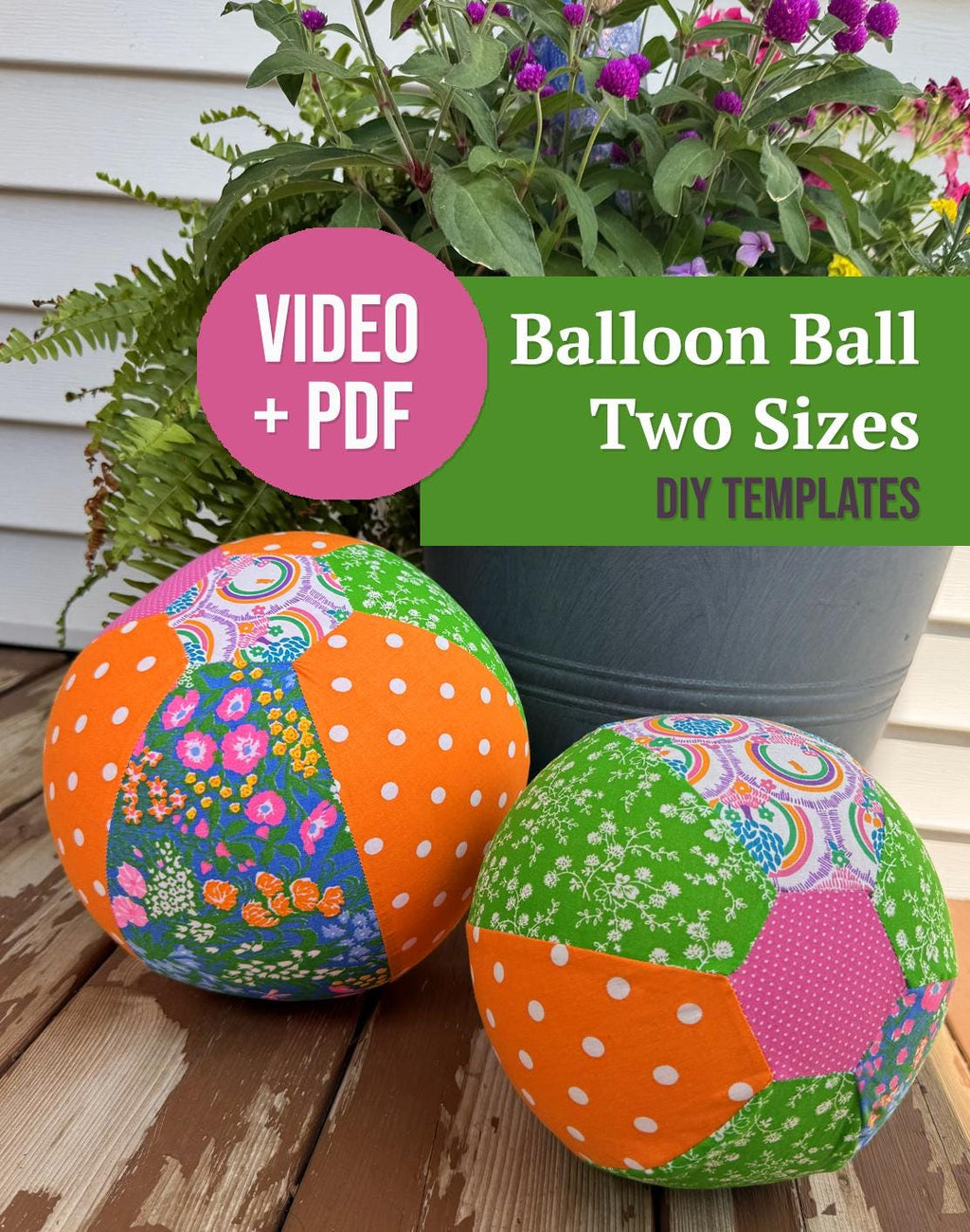 Fabric Balloon Ball Sewing Pattern, DIY Balloon Ball PDF, Reusable party balloon, birthday balloon, kids birthday party, refillable balloon