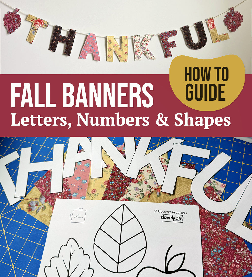 Fall Thanksgiving Fabric Garland Pattern, Holiday Letter & Shape Templates, Sewing PDF, Holiday decor, mantle decoration, Leaf decorating