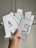Rounded Fabric Letters, alphabet sewing pattern, Numbers, Symbols Pattern (4-6" Templates, PDF, Video), Fabric Letter Name Banner, Download