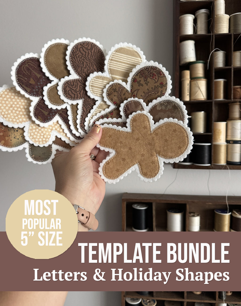 Holiday Appliqué 5" Shapes, Letters & Numbers