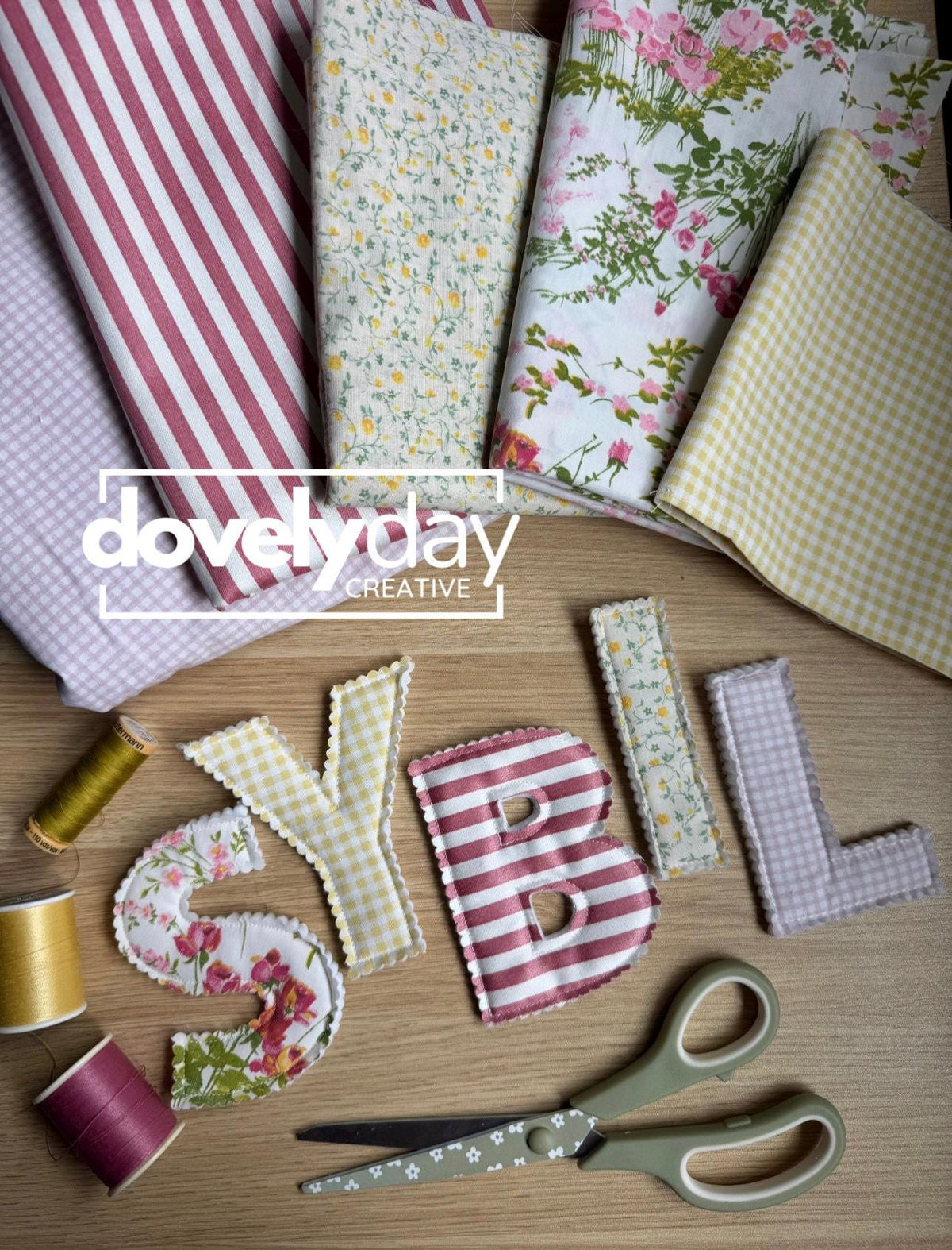5" Fabric Letters & Numbers – Name Alphabet Garland Pattern (PDF Download)
