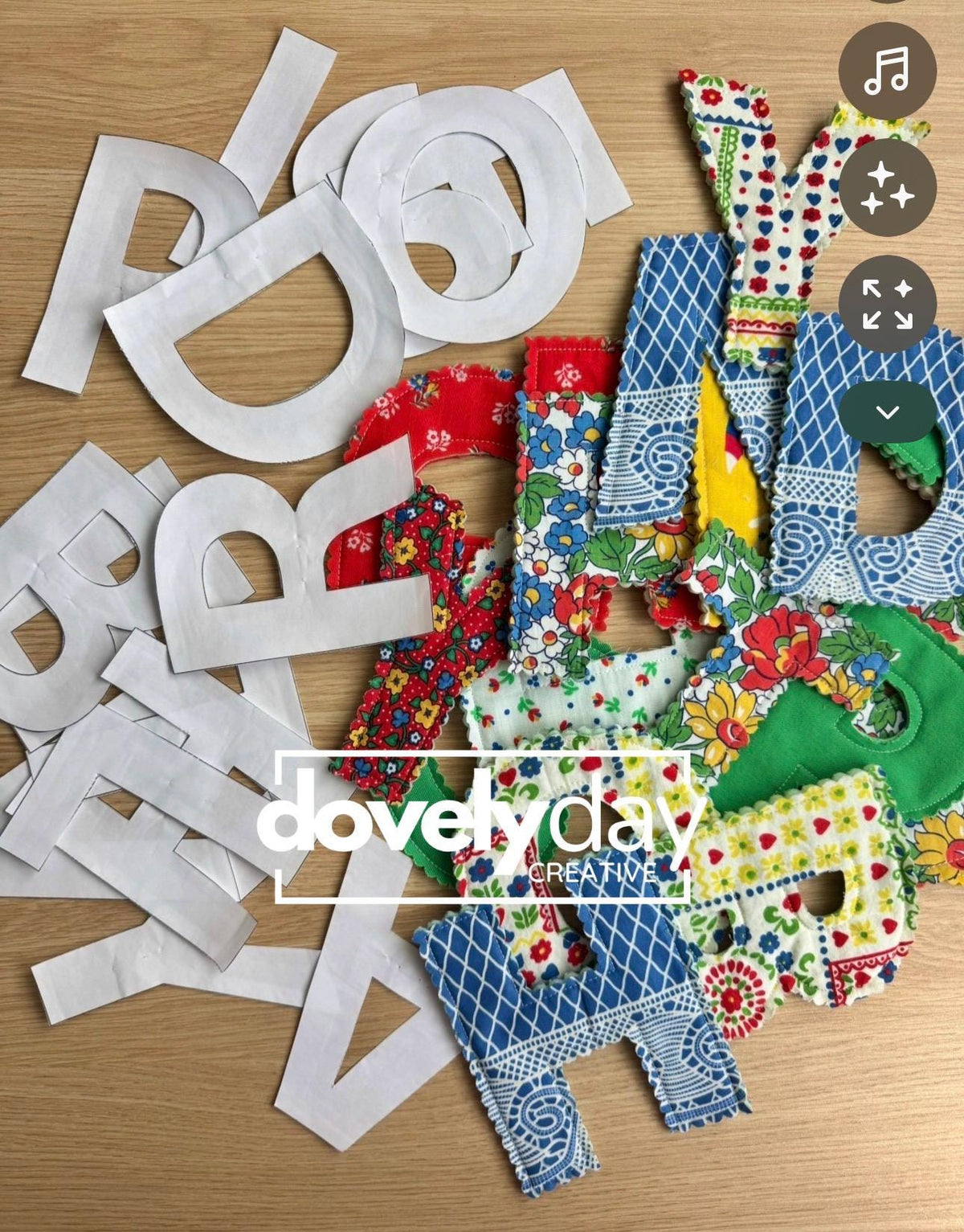 Fabric Alphabet Letters + Numbers PDF Pattern, 3", Name Banner Garland
