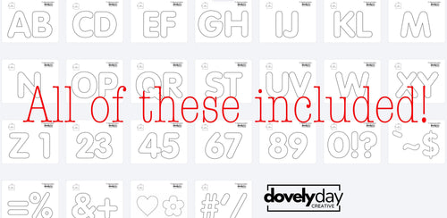 5" Bubble Font Fabric Letters & Numbers Template Stencil – Alphabet Garland Pattern (PDF Download)