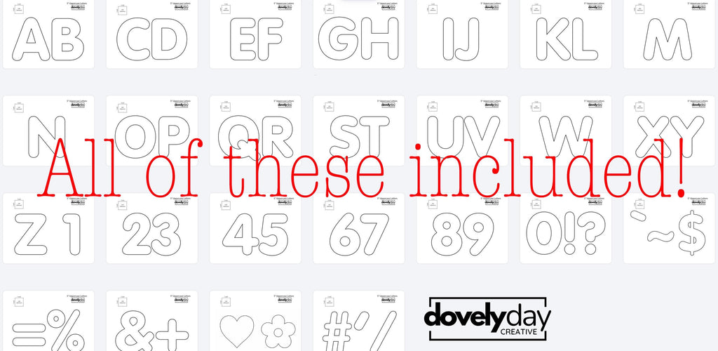 6" Bubble Font Fabric Letters & Numbers Template Stencil – Alphabet Garland Pattern (PDF Download)