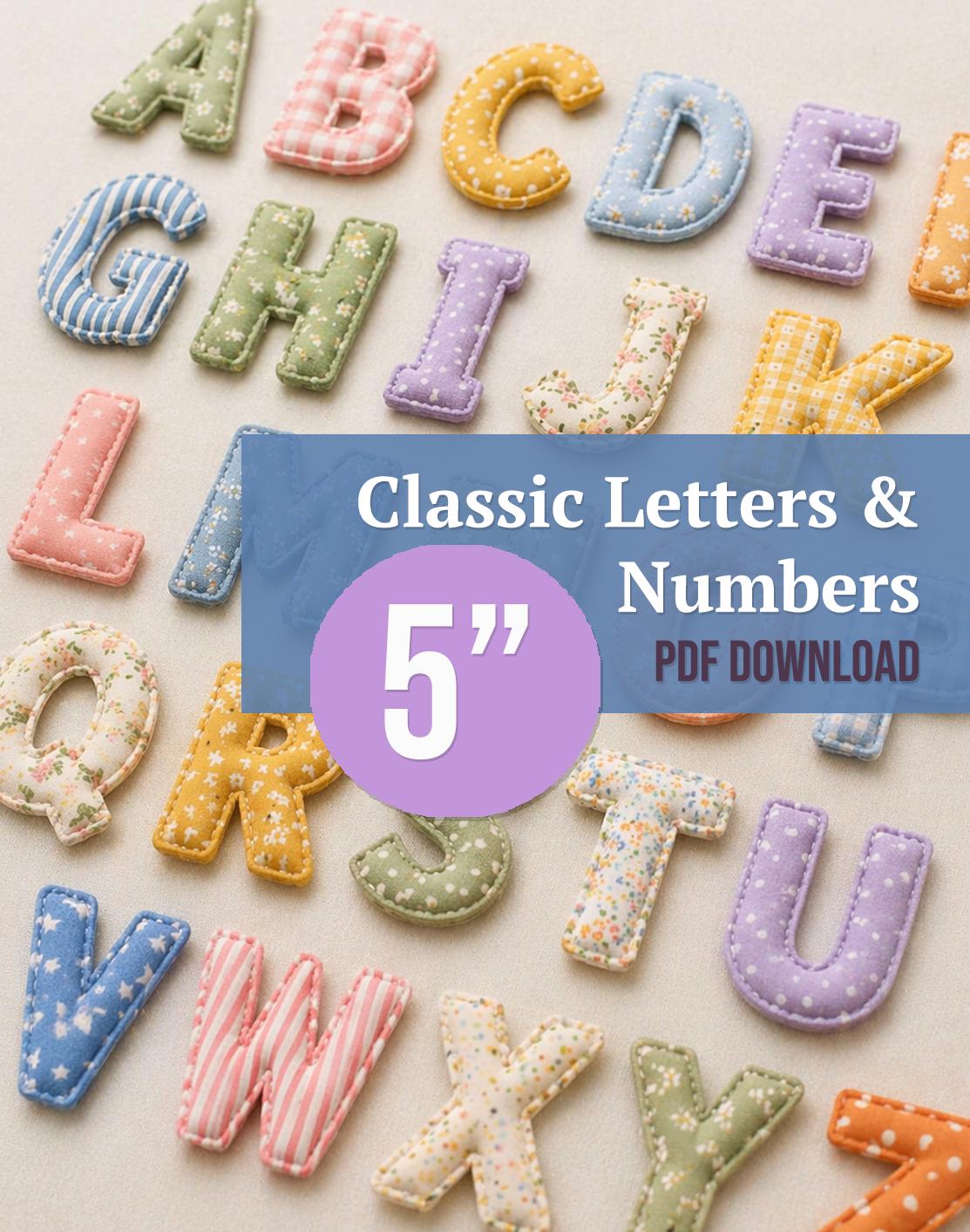 5" Fabric Letters & Numbers – Name Alphabet Garland Pattern (PDF Download)
