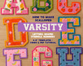 Varsity Font Felt Scalloped Edge Letters Pattern, White Border Alphabet, Numbers, Symbols (4-6" Templates)