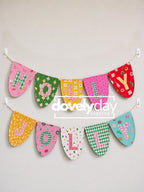 Fabric Flag Name Banner, PDF Five Flag Styles + Letters, Flag bunting name banner sewing pattern, Flag bunting pattern, Fabric flag banner