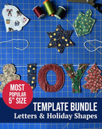 Christmas Fabric Garland Pattern, Holiday Letter & Shape Templates, Sewing PDF
