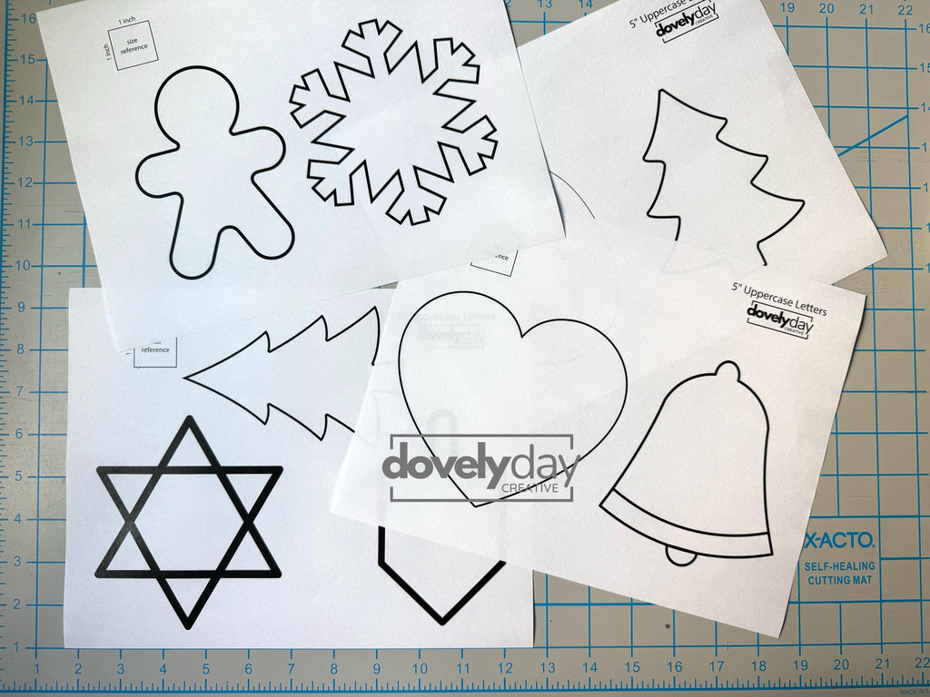 Christmas Fabric Garland Pattern, Holiday Letter & Shape Templates, Sewing PDF