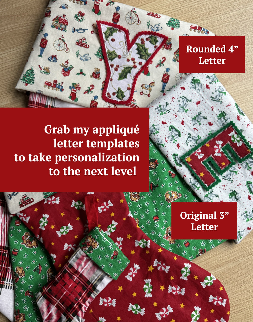 Christmas Stocking Sewing Pattern, Pattern for Christmas four sizes, Christmas stocking pattern, Stocking Pattern Bundle, gift card stocking