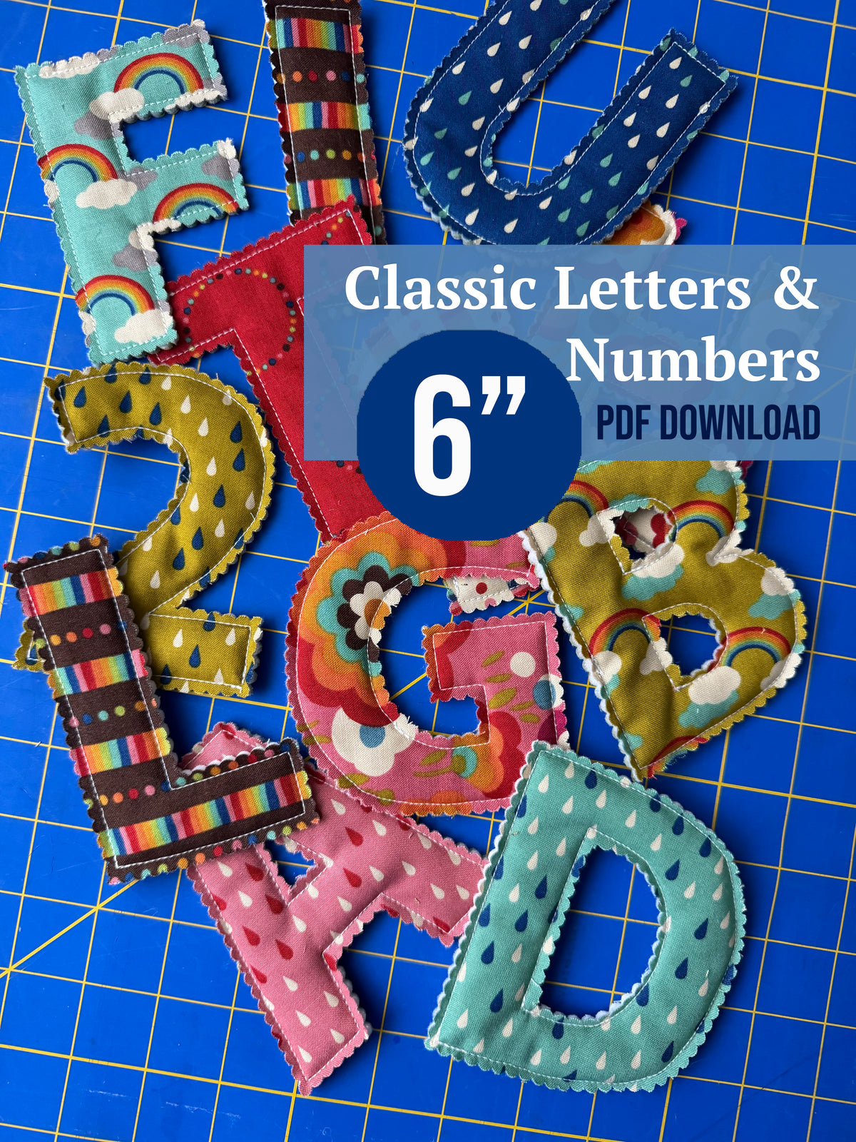 6" Fabric Alphabet Letters & Numbers PDF Name Pattern Stencil