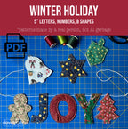 Winter Holiday Christmas Shapes & 5" Letters + Numbers
