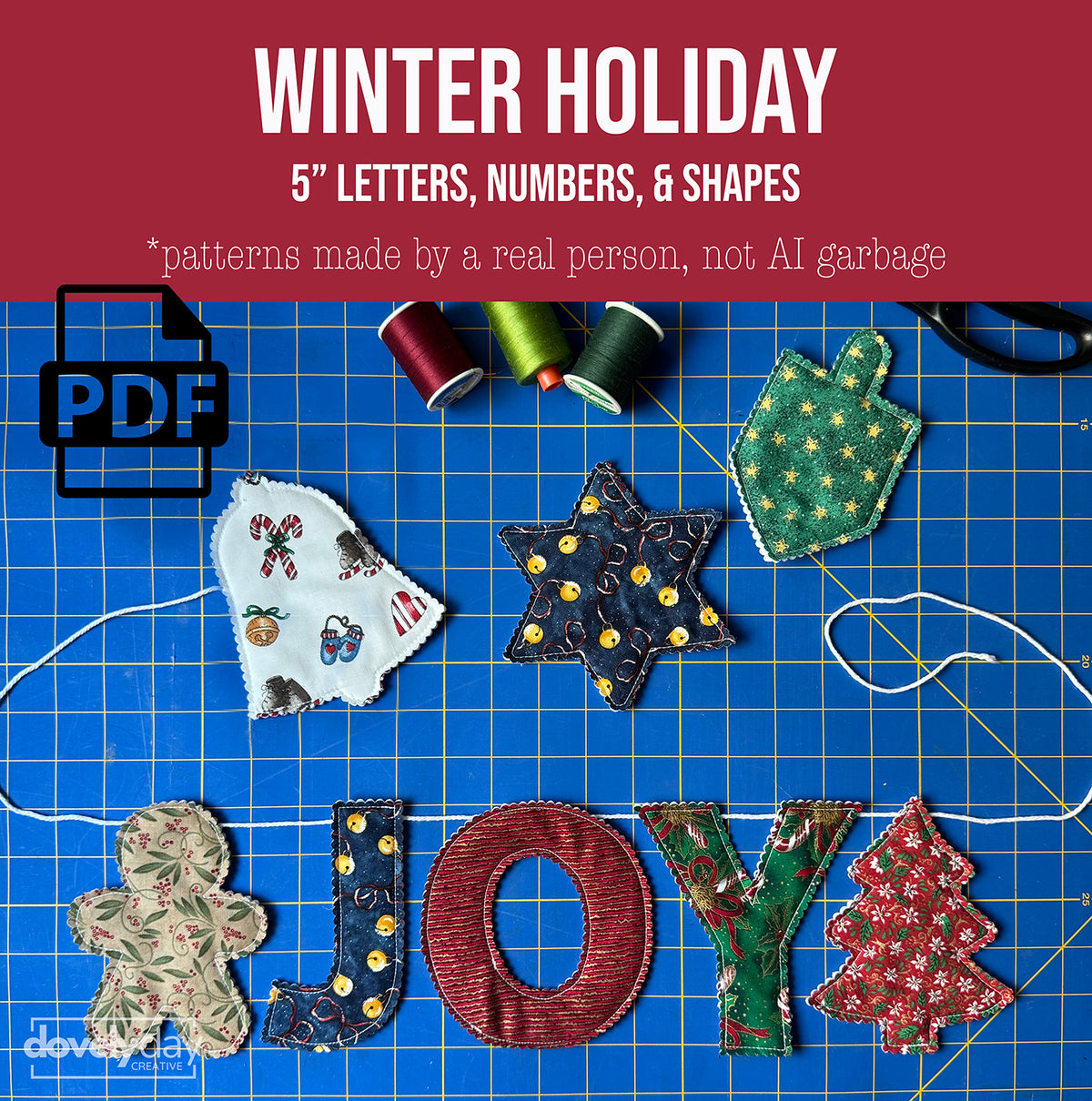 Winter Holiday Christmas Shapes & 5" Letters + Numbers